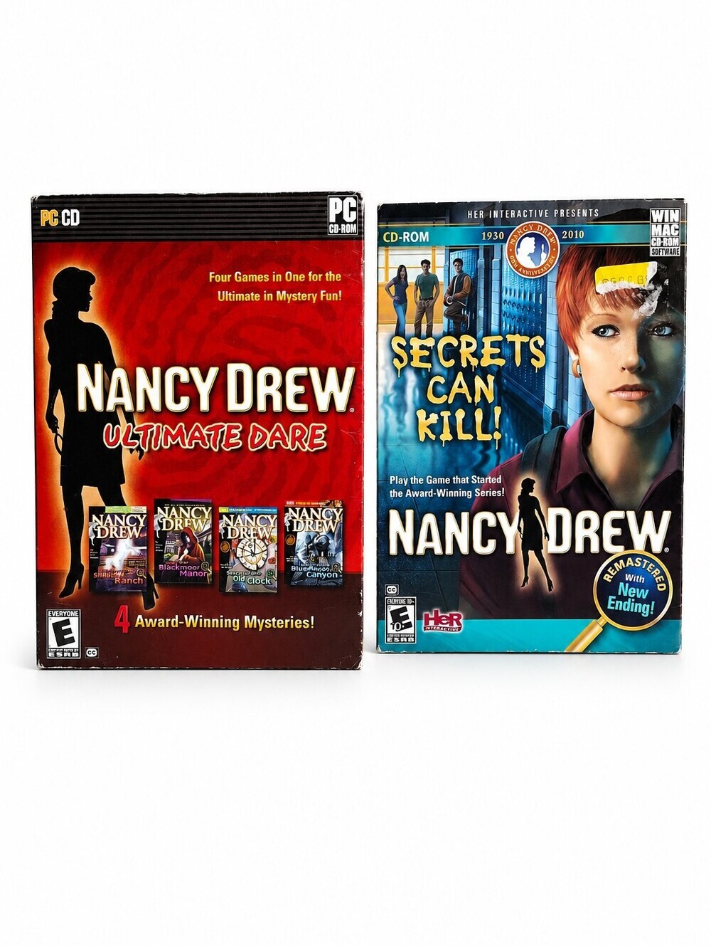 Nancy Drew Lot of 2 Vintage PC CD ROM Games -Secrets Can Kill, Ultimate Dare